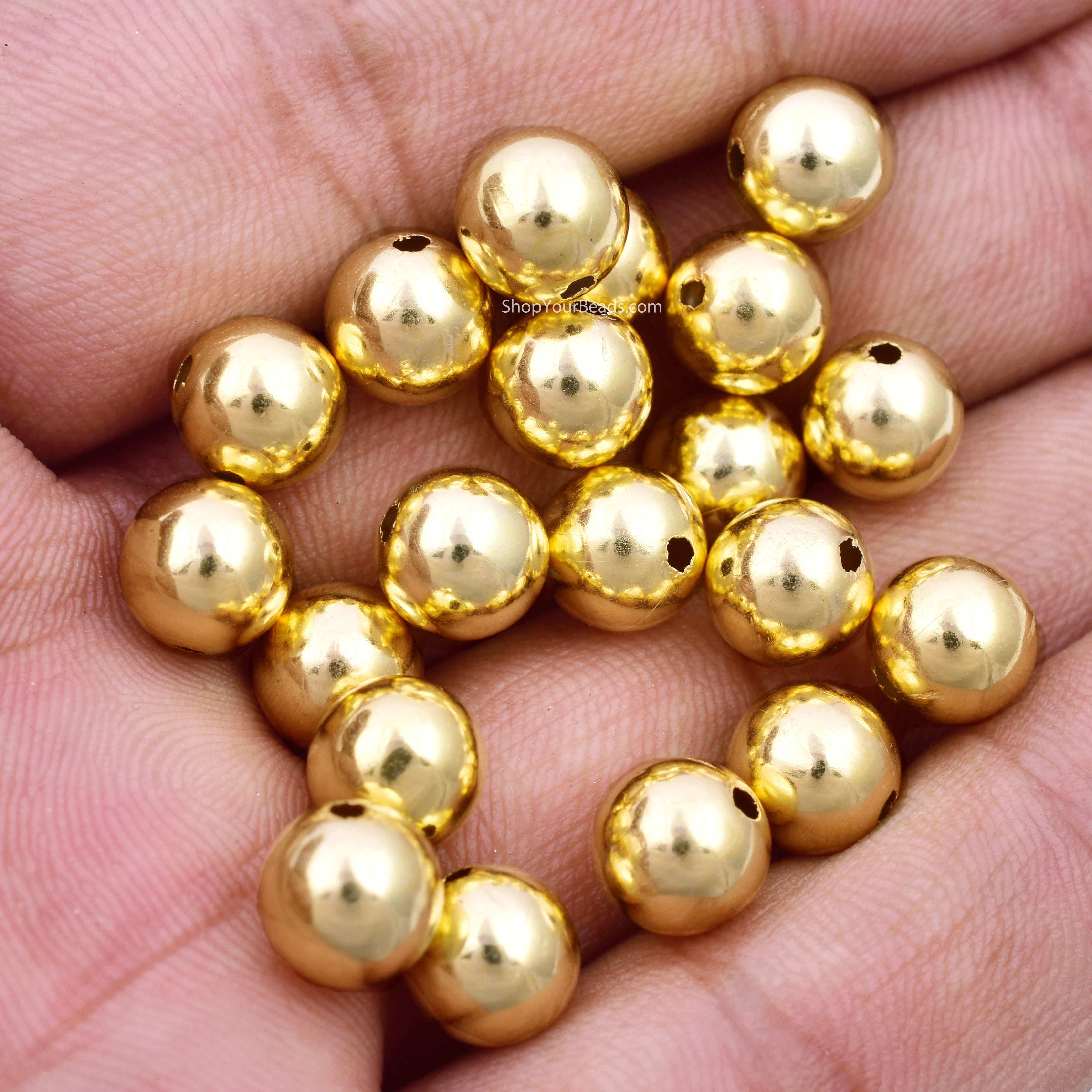 5mm Gold Plated Round Ball Spacer Beads