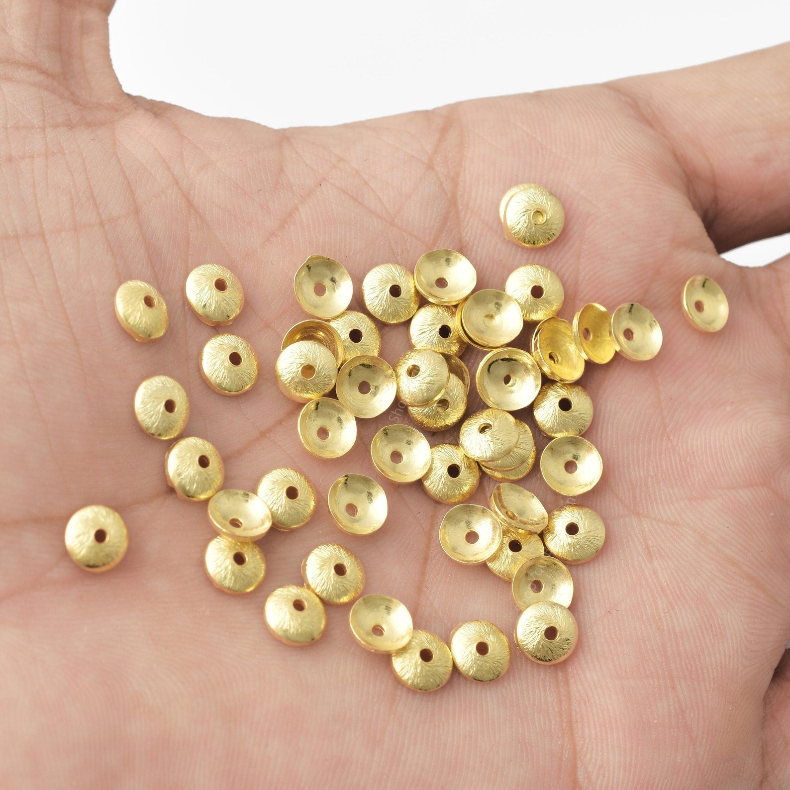 Gold Flower Bead Caps 6mm in diameter (Fit beads 6-10mm) Sold in