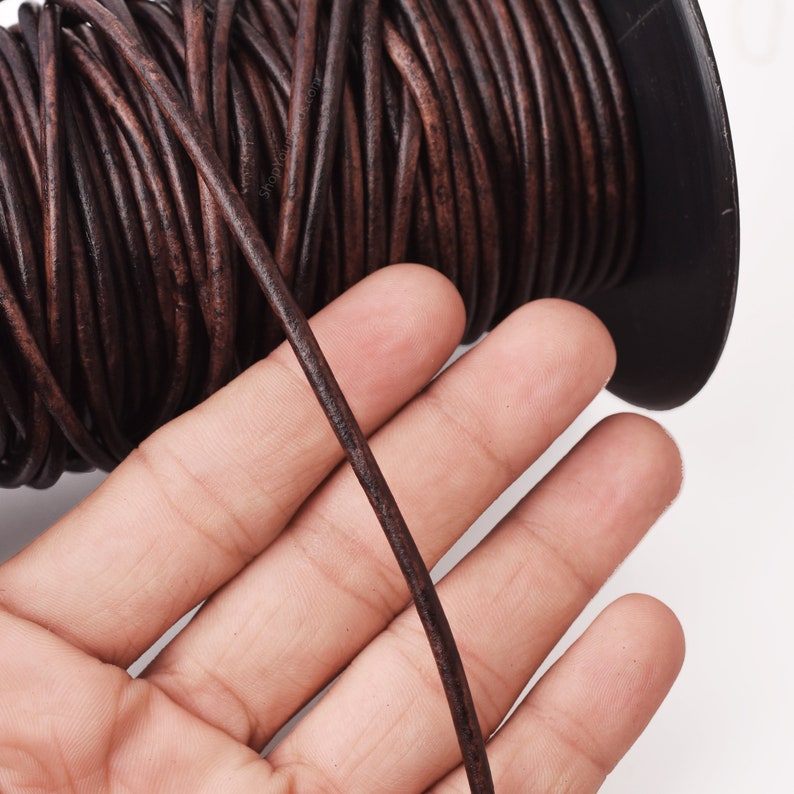 Natural 1mm Leather Round Cord