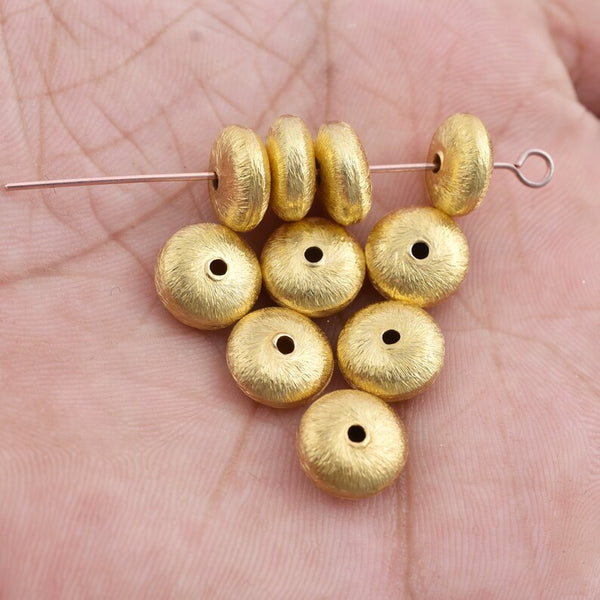 Dotted Saucer Spacer Beads, Gold Saucer Beads, Metal Disc Beads, Jewel –  LylaSupplies