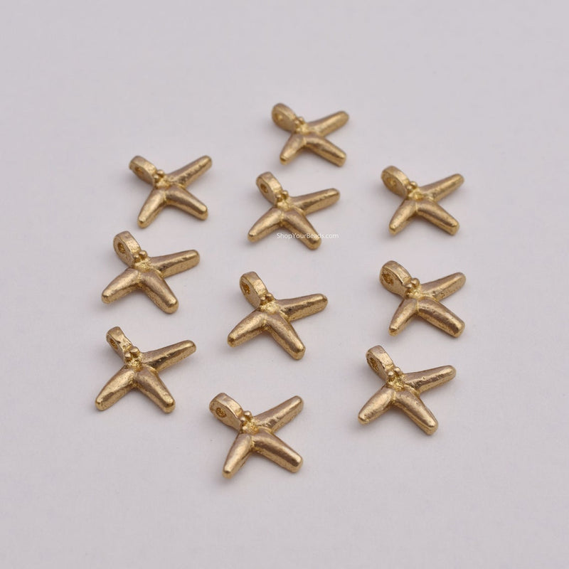 Raw Brass Tribal Geometric Ethnic Charms For Jewelry Macrame Makings