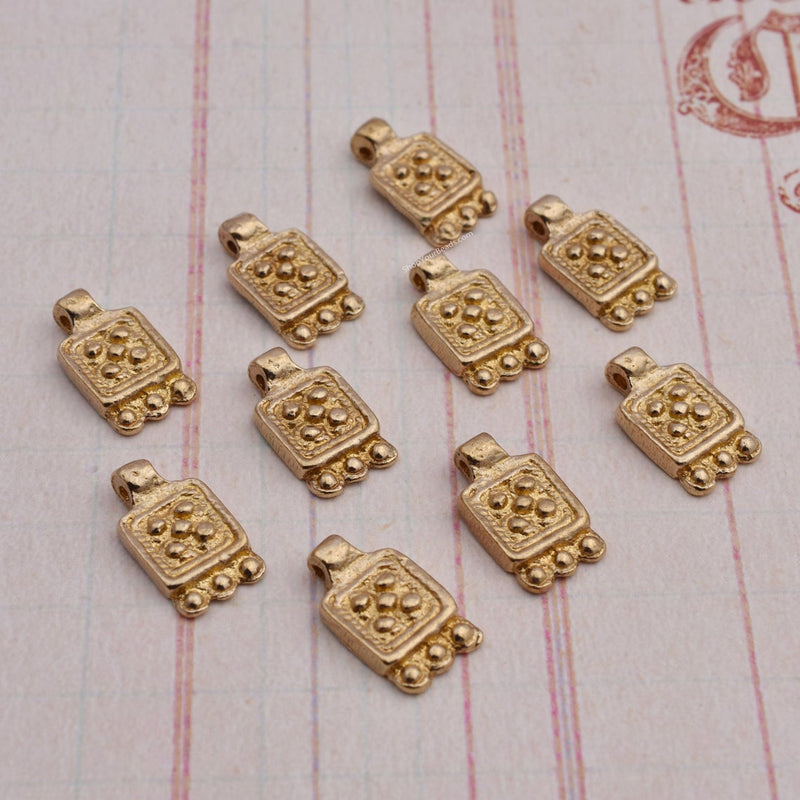 Raw Brass Tribal Boho Pendant Ethnic Charms For Jewelry / Macrame  Makings 