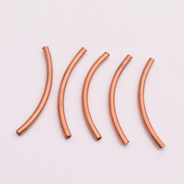 Copper Curved Tube Pipe Beads - 50mm