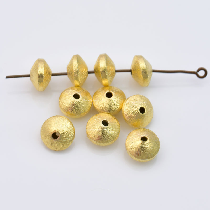 10mm 25pcs Gold Wavy Disc Spacer Beads, Brushed Potato Chips, Gold Plated  Disk Spacers for Jewelry Making 