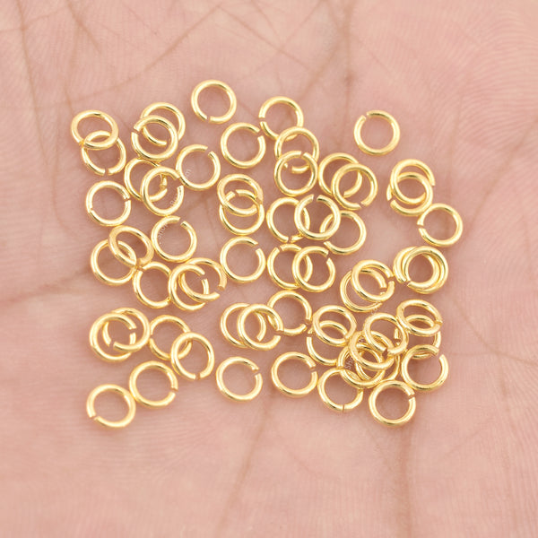50 - 14K Gold Filled 5mm Jump Rings 22 gauge Open, Made in USA