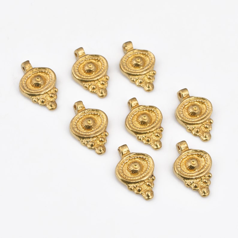 Raw Brass Tribal Boho Ethnic Charms - 13mm