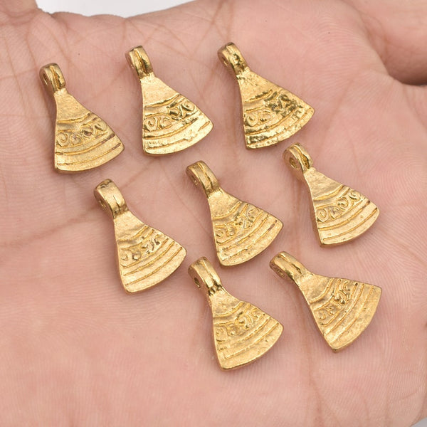 Raw Brass Tribal Boho Ethnic Charms - 13mm