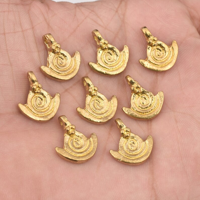 Raw Brass Tribal Boho Ethnic Charms - 12mm