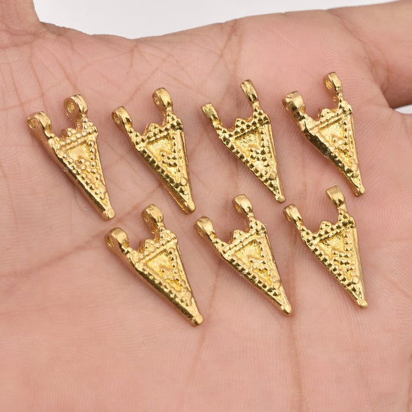 Raw Brass Tribal Boho Ethnic Triangle Charms