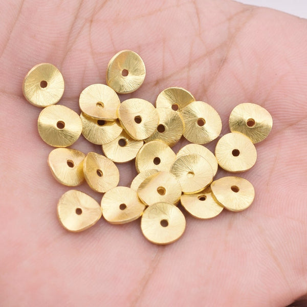 6mm 10pcs Gold Beads, Gold Spacer Beads, Gold Barrel Beads, Brushed  Cylinder Beads for Jewelry Making, Drum Spacer Beads, 24k Gold Plating 