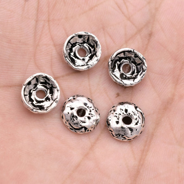PATIKIL Flower Bead Caps, 200Pcs 9x1.5mm Hollow Metal Spacer Bead