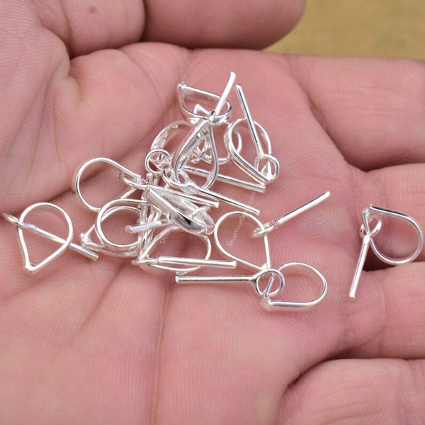 30pcs 6x15mm Necklace Pinch Clips Bails Connector Pendant Clasps  Silver/Gold/Bronze for DIY Handmade Jewelry Making Accessories