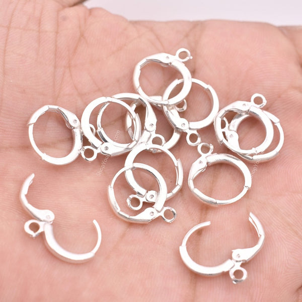 Mandala Crafts Earring Clasps - Gold Tone 100 Pcs Leverback Earring Hooks - Earring Lever Back with Open Loop French Wire Earring Backs Finding for