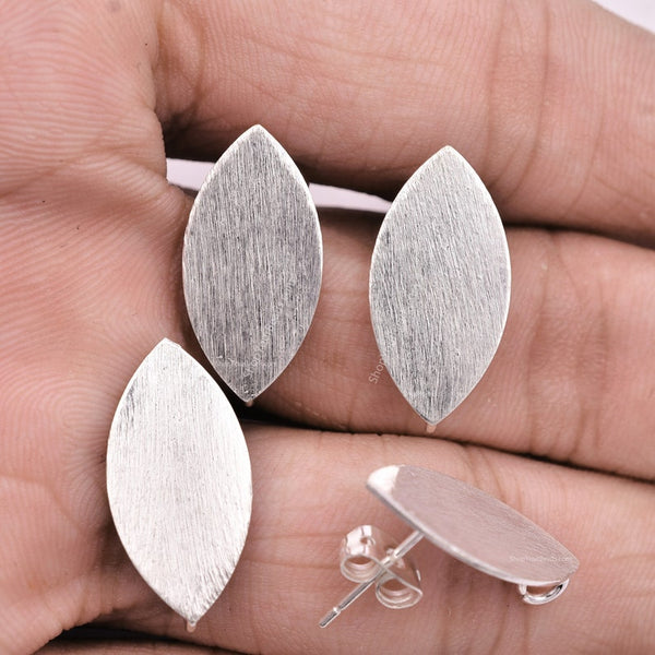 Silver Plated Marquise Earring Studs