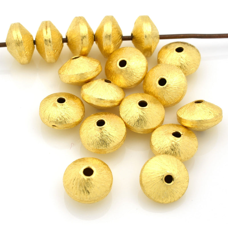 10mm 10pc Gold Saucer Beads, Brushed Spacer Beads for Jewelry Making, Gold  Plated Beads Findings, Jewelry Supplies 