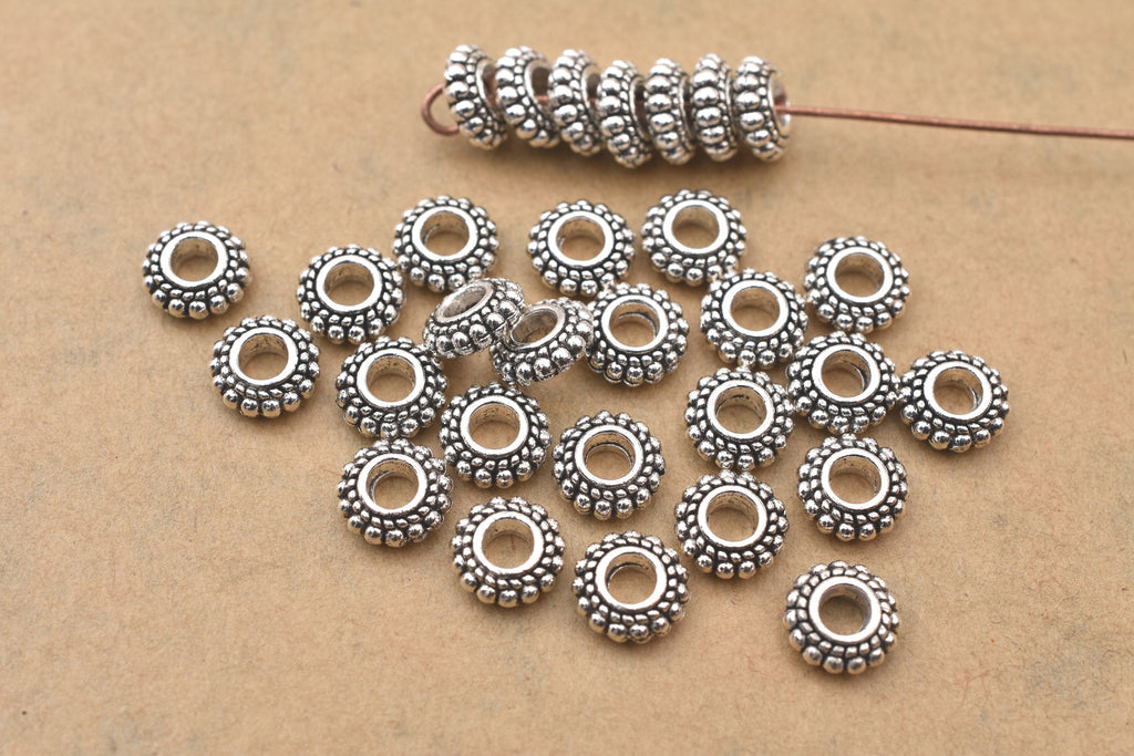 8mm 8pc Bali Silver Beads, Spacer Beads, Jewelry Making Antique Silver  Plated Bali Spacers 