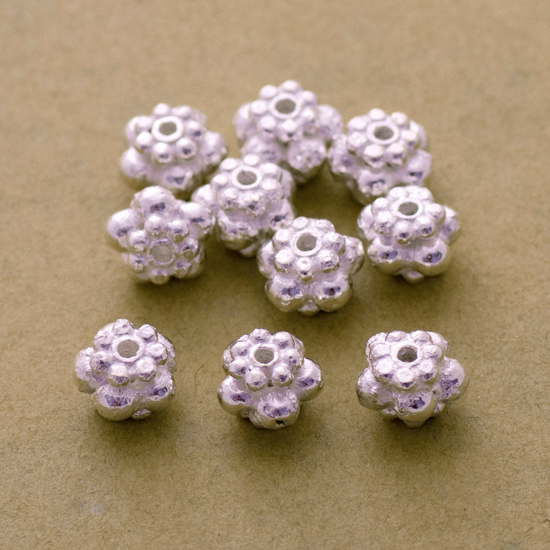 8mm Silver Plated Bali Spacer Beads