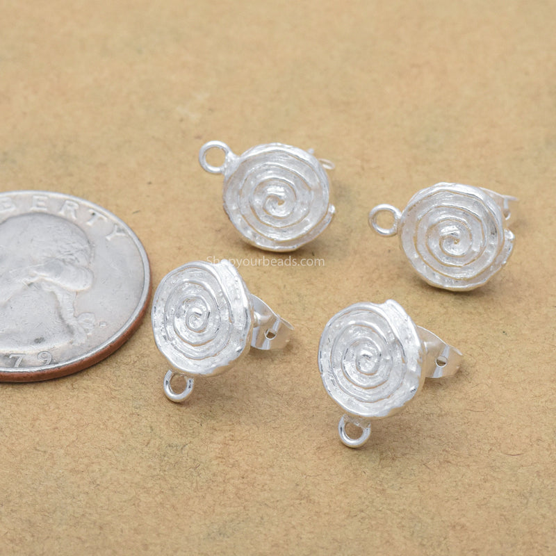 Silver Plated Spiral Earring Studs