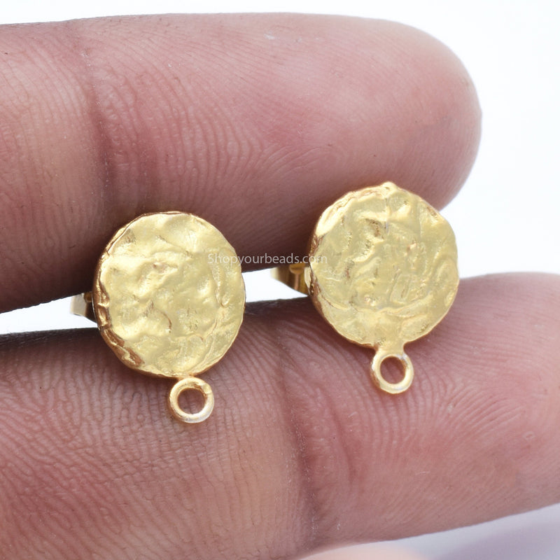 Gold Plated Hammered Earring Studs